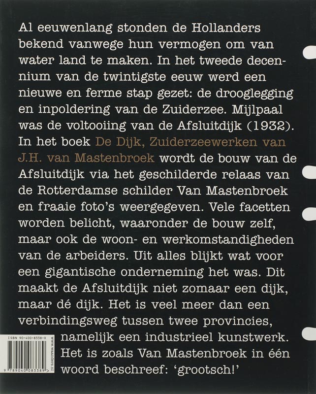 Achterkant van De Dijk Zuiderzeewerken J.H.Mastenbroek
