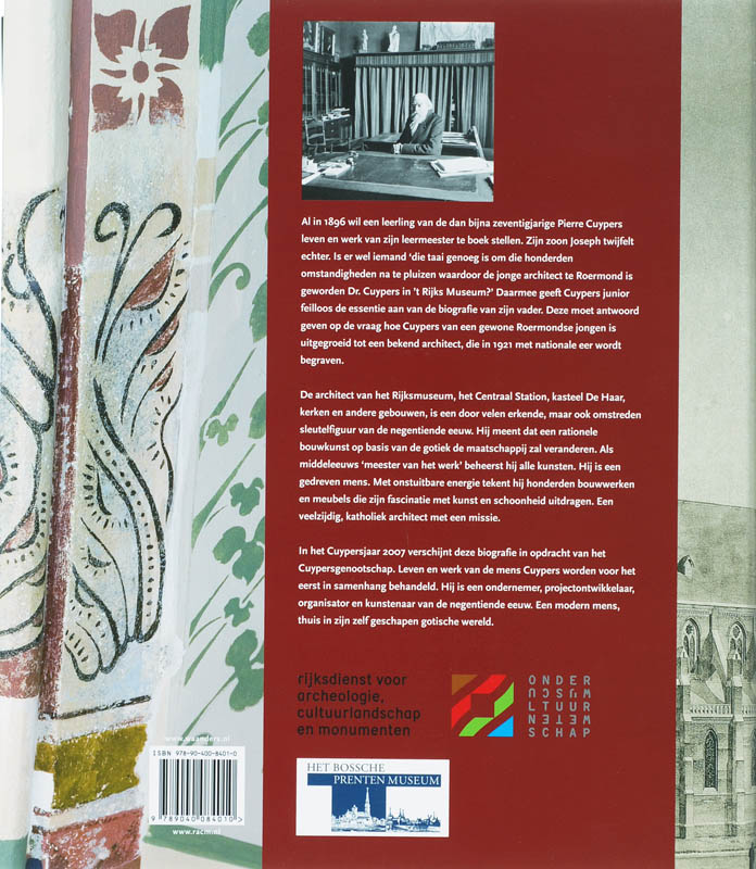 Achterkant van Pierre Cuypers, architect 1827-1921