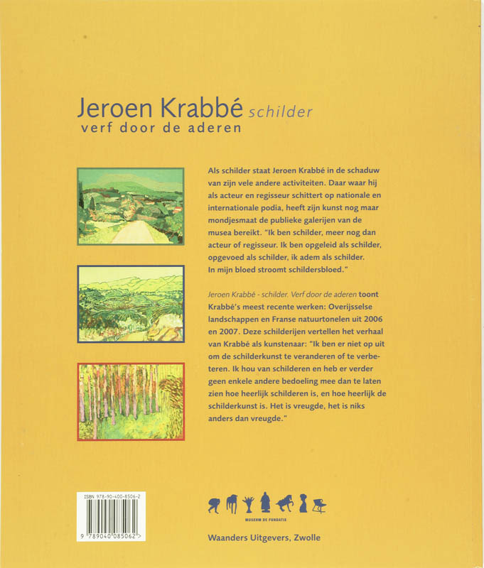 Achterkant van Jeroen Krabbe schilder verf door de aderen