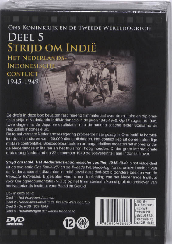 Achterkant van Strijd om Indie