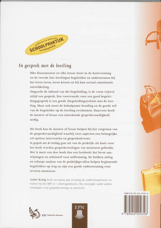 Achterkant van In gesprek met de leerling