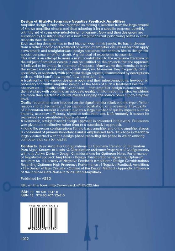 Achterkant van Design of high-performance negative-feedback amplifiers