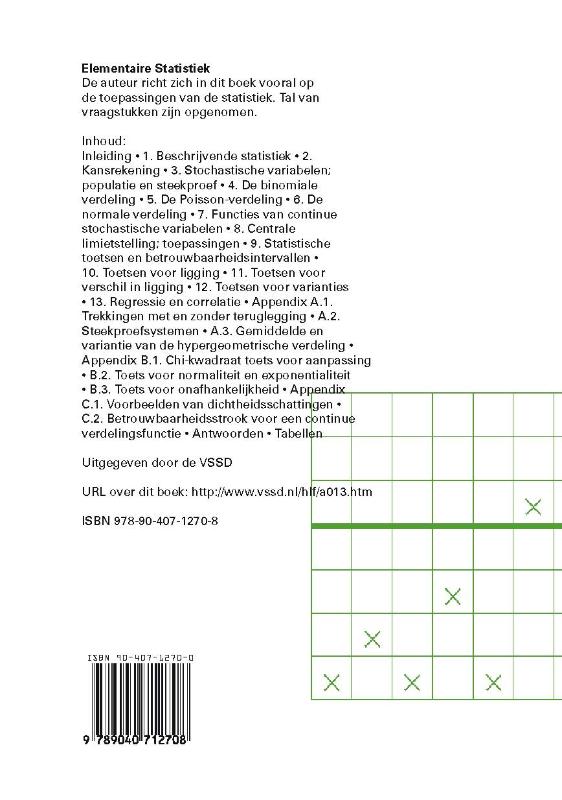 Achterkant van Elementaire statistiek