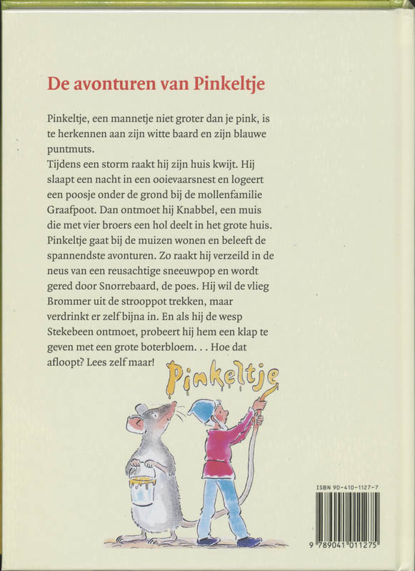Achterkant van De avonturen van Pinkeltje