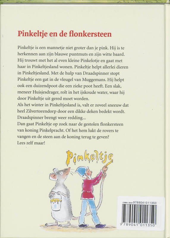 Achterkant van Pinkeltje en de flonkersteen