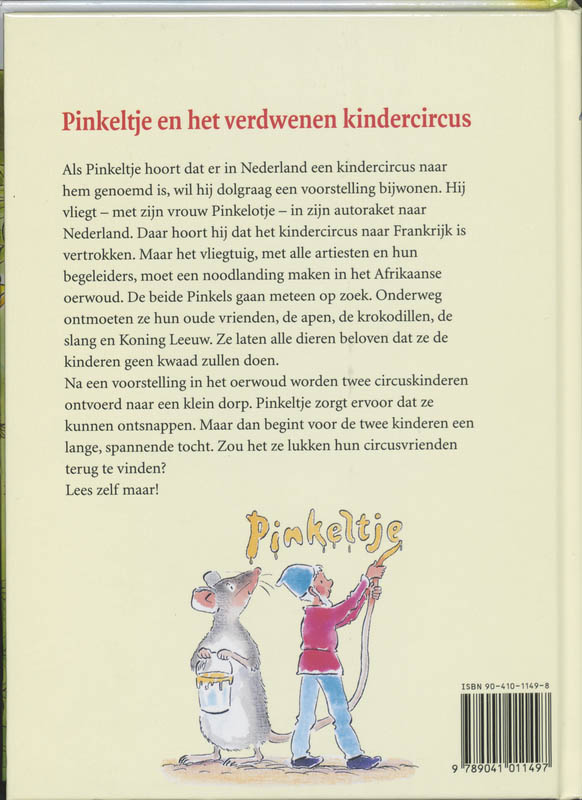 Achterkant van Pinkletje en het verdwenen kindercircus