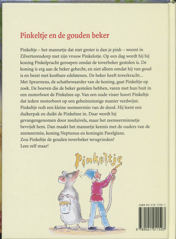 Achterkant van Pinkeltje en de gouden beker