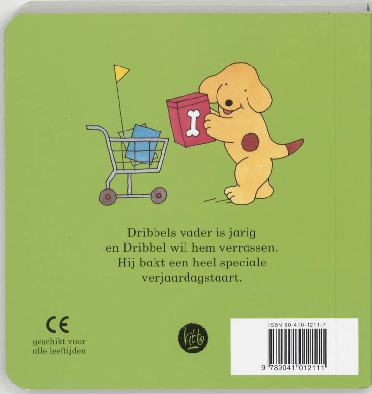 Achterkant van Dribbel bakt een taart