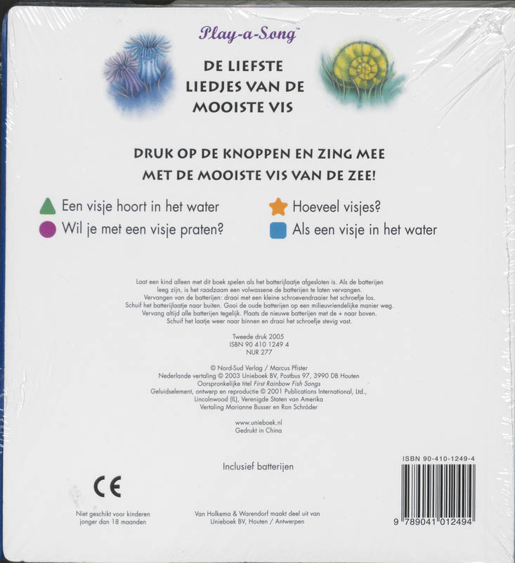 Achterkant van De liefste liedjes van de mooiste vis