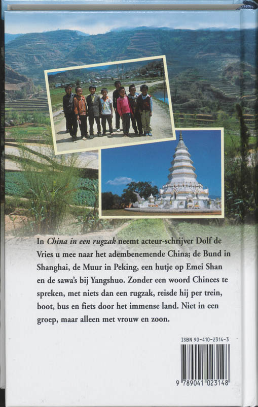 Achterkant van China in een rugzak