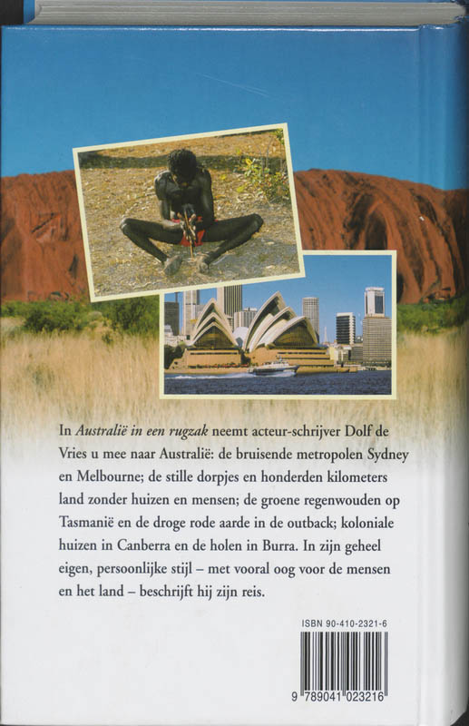 Achterkant van Australie in een rugzak