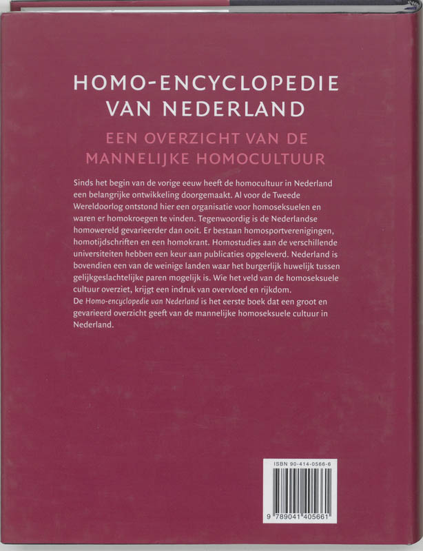 Achterkant van Homo-encyclopedie van Nederland