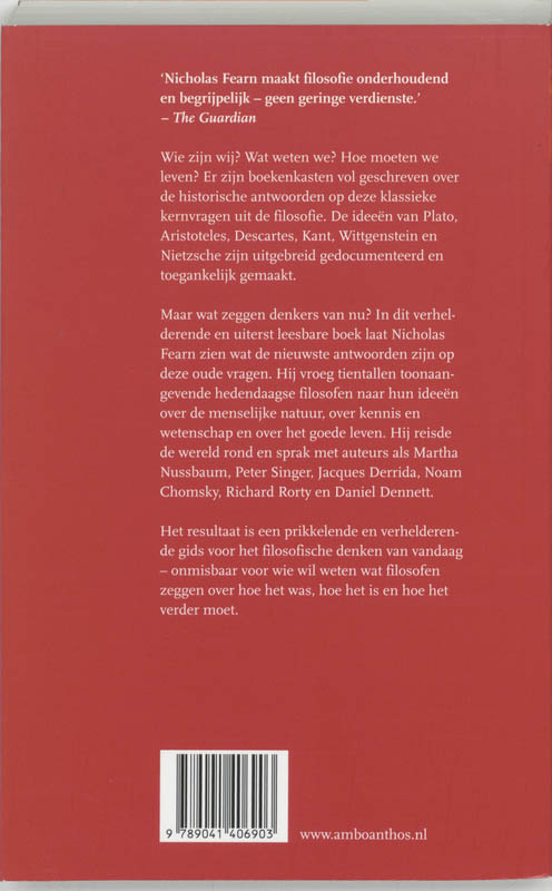 Achterkant van Filosofen van nu