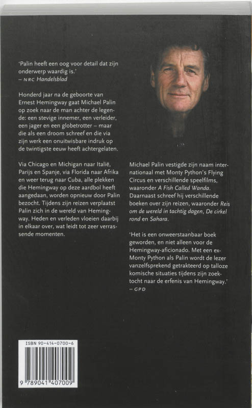 Achterkant van In het spoor van Hemingway