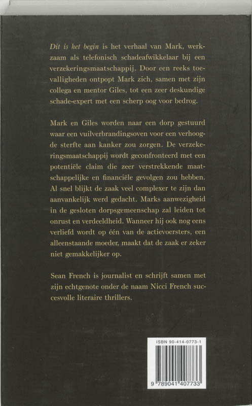 Achterkant van Dit is het begin
