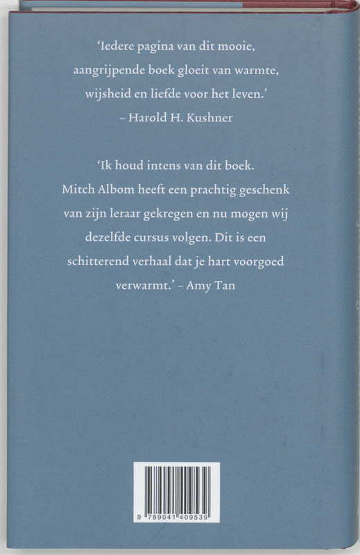 Achterkant van Mijn dinsdagen met Morrie