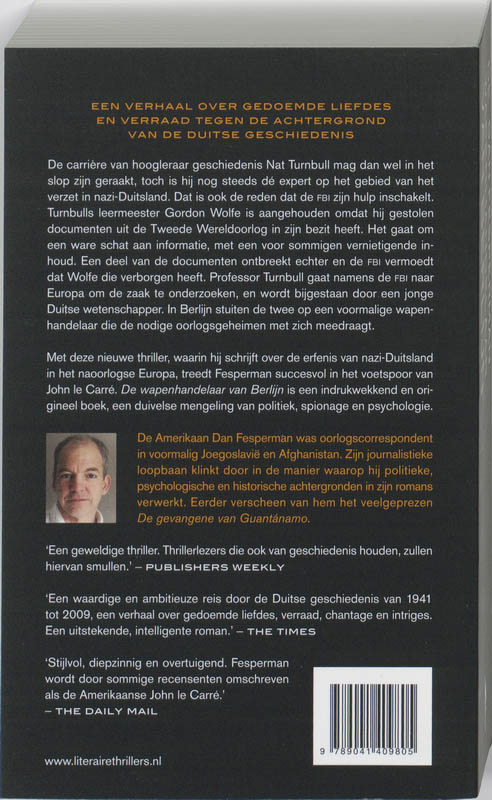 Achterkant van De wapenhandelaar van Berlijn