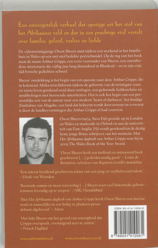 Achterkant van Het Afrikaanse dagboek van Arthur Cripps