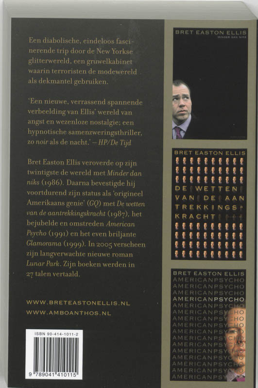 Achterkant van Glamorama