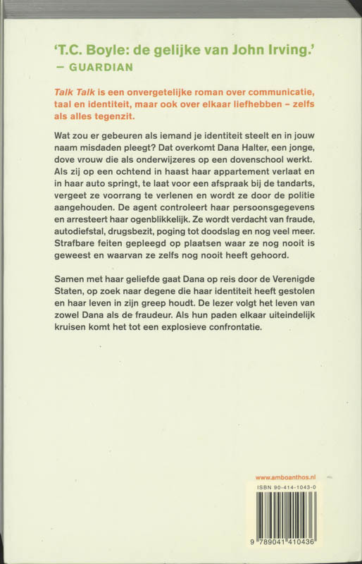 Achterkant van Talk talk