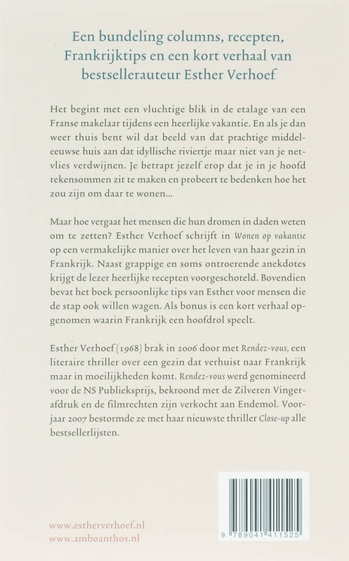Achterkant van Wonen op vakantie