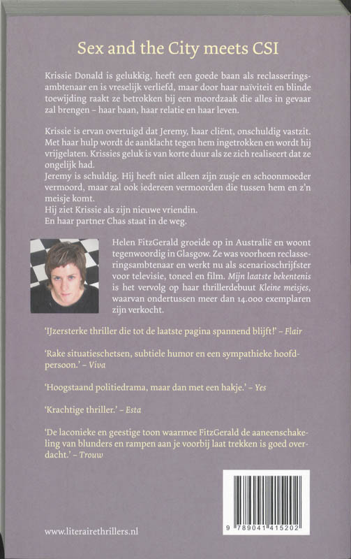 Achterkant van Mijn laatste bekentenis