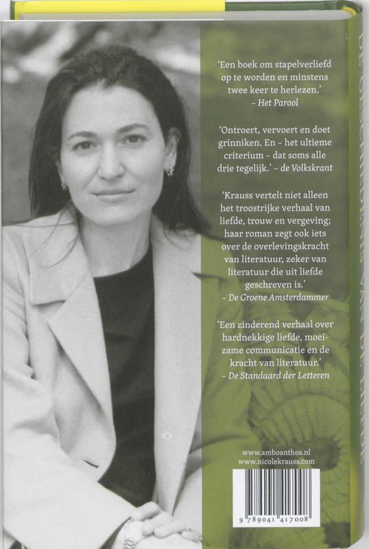 Achterkant van De geschiedenis van de liefde