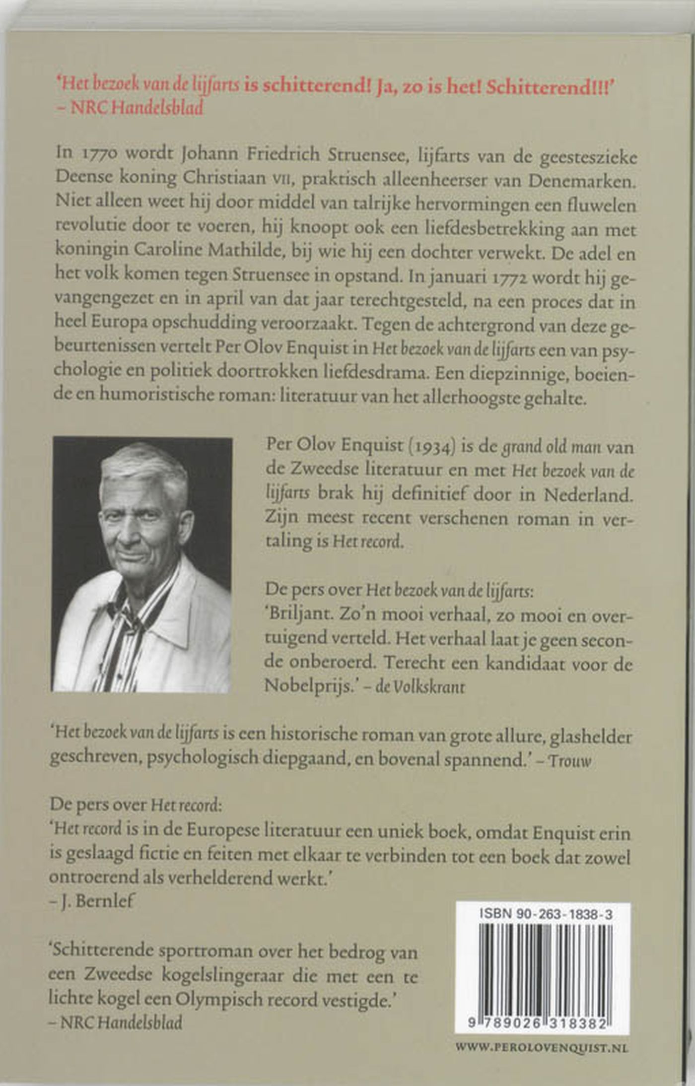 Achterkant van Het bezoek van de lijfarts