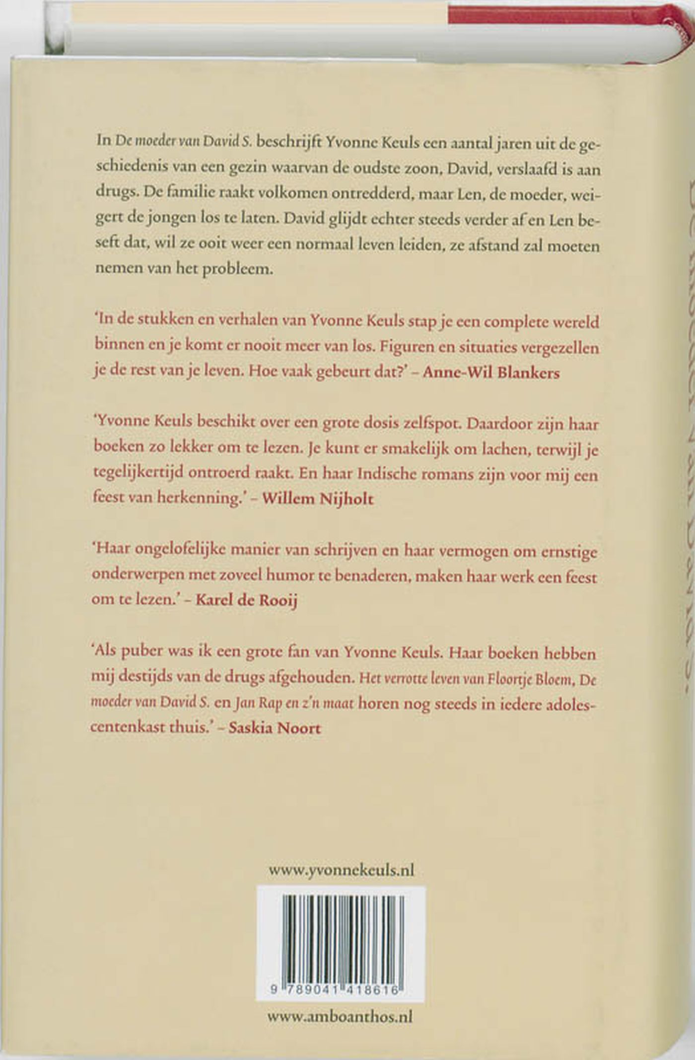 Achterkant van De moeder van David S., geb. 3 juli 1959