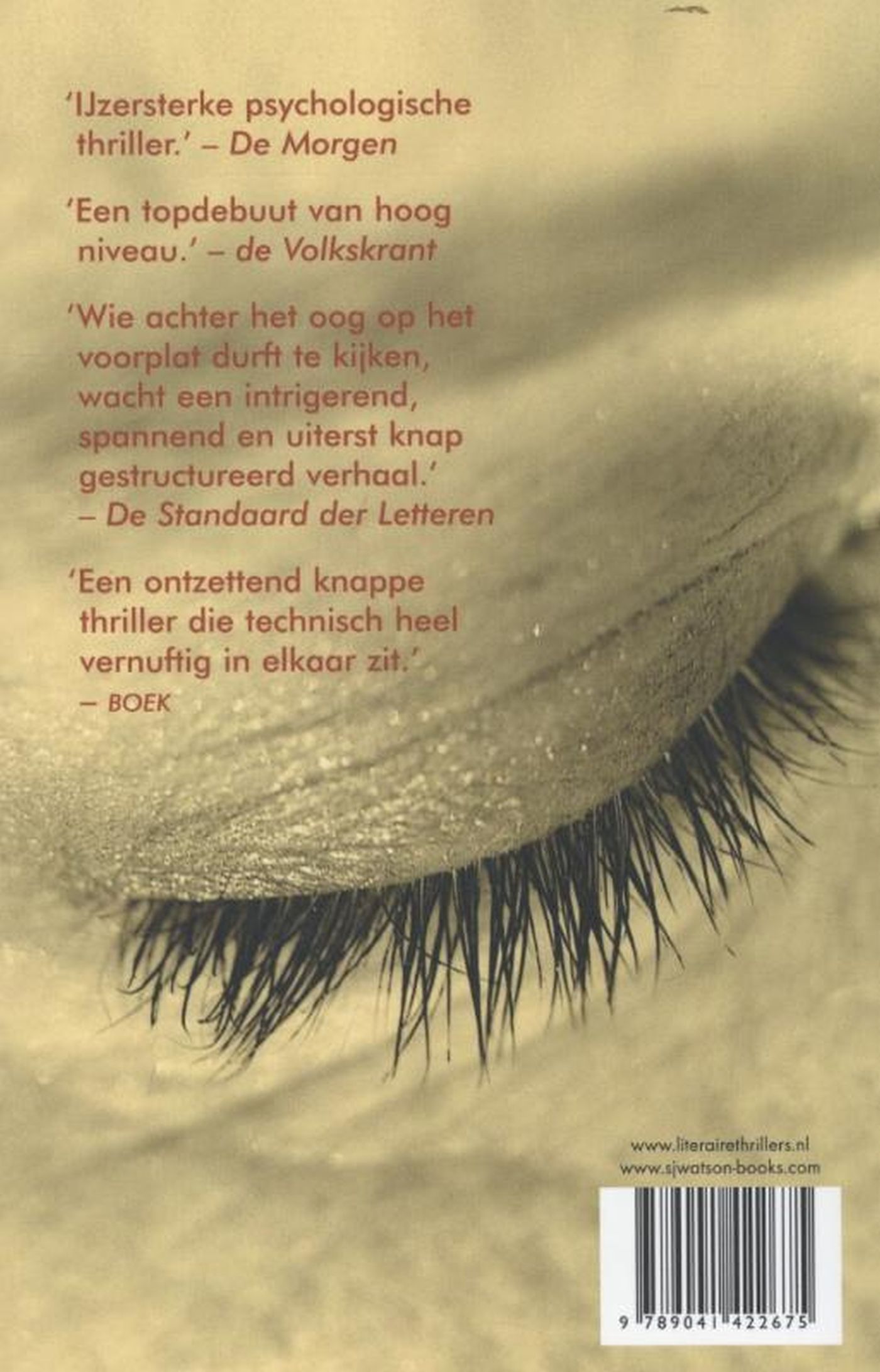 Achterkant van Voor ik ga slapen