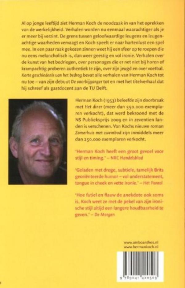 Achterkant van Een korte geschiedenis van het bedrog