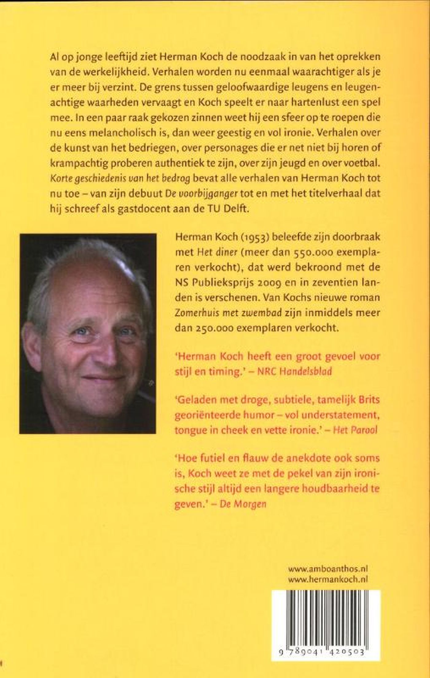 Achterkant van Korte geschiedenis van het bedrog en andere verhalen - hoofdstuk 1