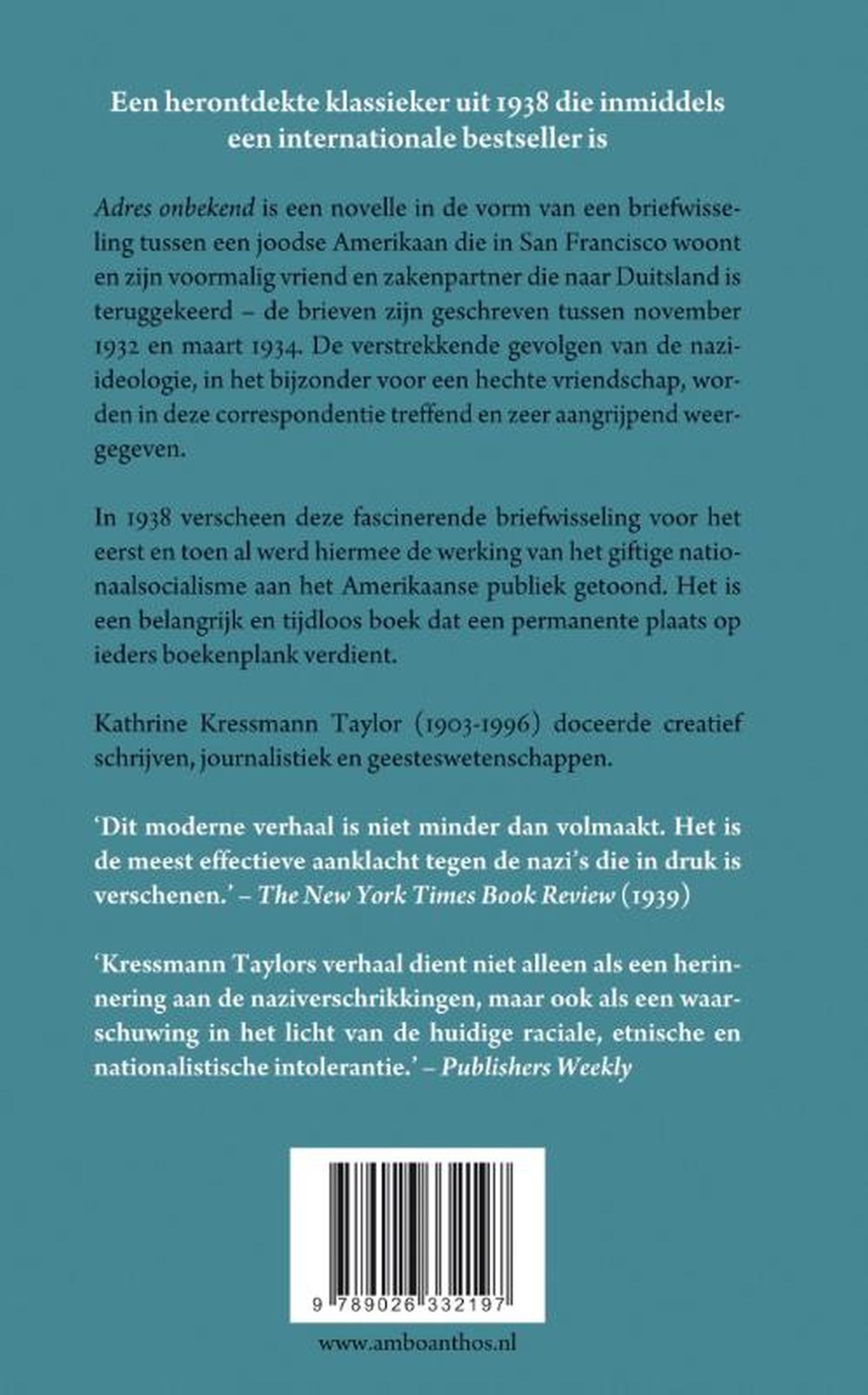 Achterkant van Adres onbekend
