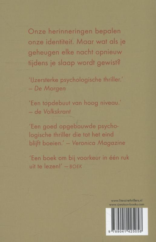 Achterkant van Voor ik ga slapen
