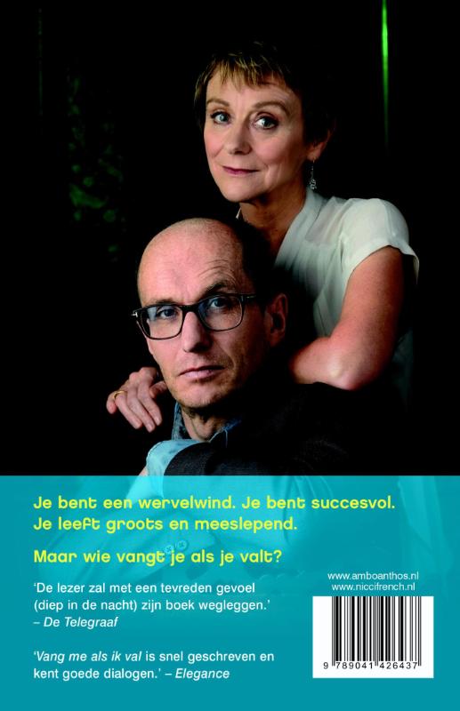Achterkant van Vang me als ik val