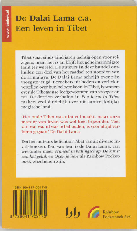 Achterkant van Een leven in Tibet
