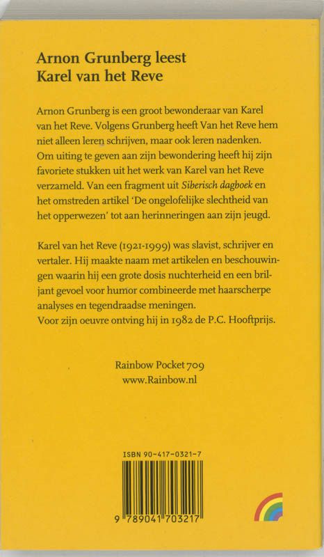 Achterkant van Arnon Grunberg leest Karel van het Reve