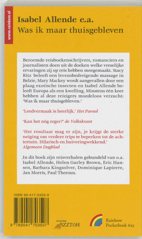Achterkant van Was ik maar thuisgebleven
