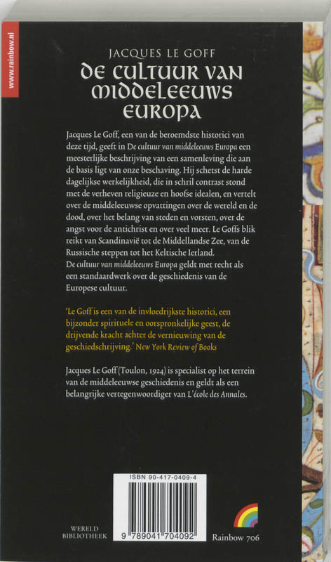 Achterkant van De cultuur van middeleeuws Europa