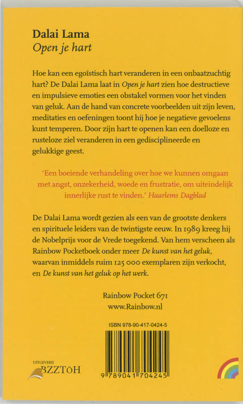 Achterkant van Open je hart