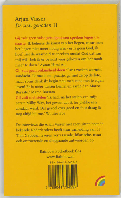 Achterkant van De tien geboden