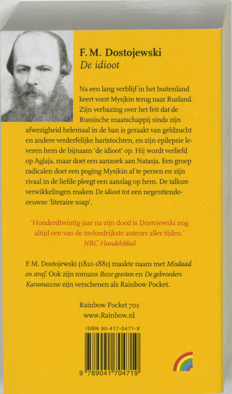 Achterkant van De idioot