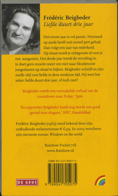 Achterkant van Liefde duurt drie jaar