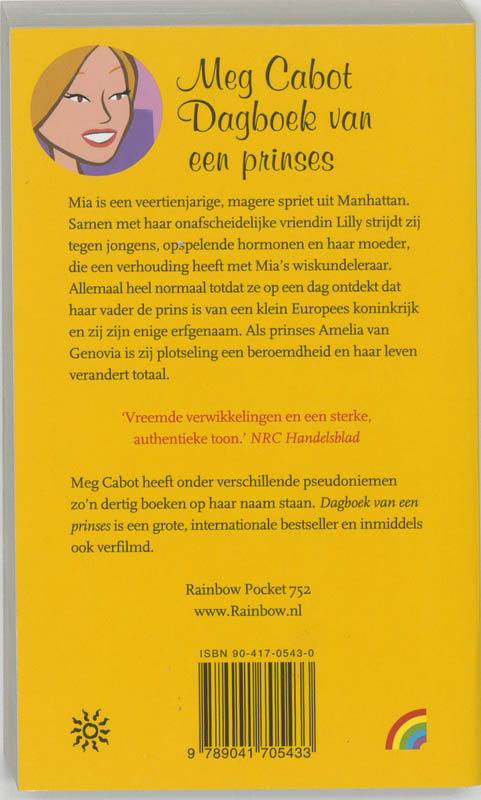 Achterkant van Dagboek van een prinses