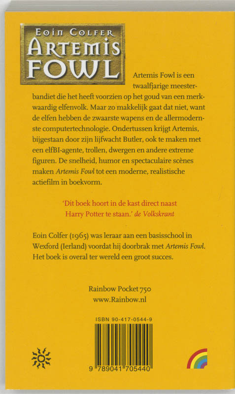 Achterkant van Artemis Fowl
