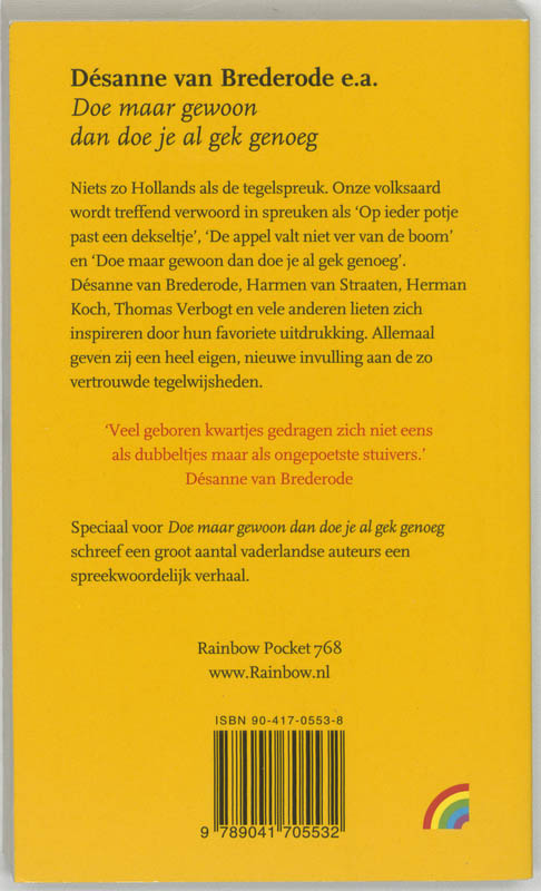 Achterkant van Doe maar gewoon, dan doe je al gek genoeg