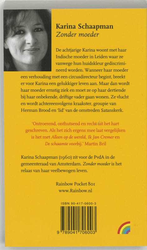 Achterkant van Zonder moeder