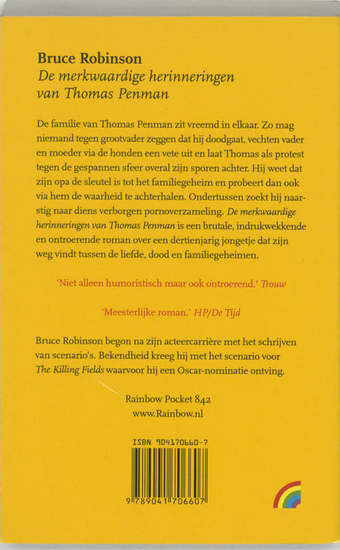 Achterkant van De merkwaardige herinneringen van Thomas Penman