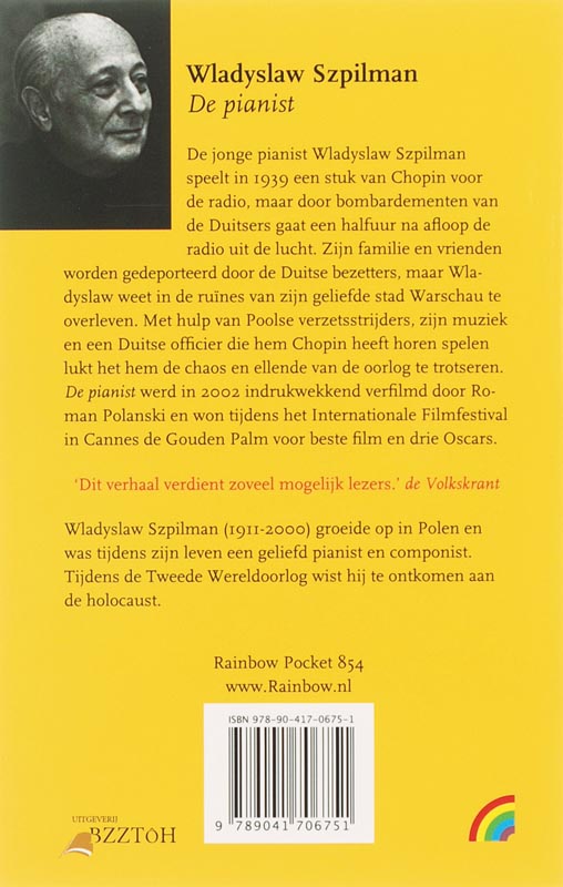 Achterkant van De pianist