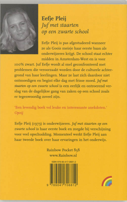 Achterkant van Juf met staarten